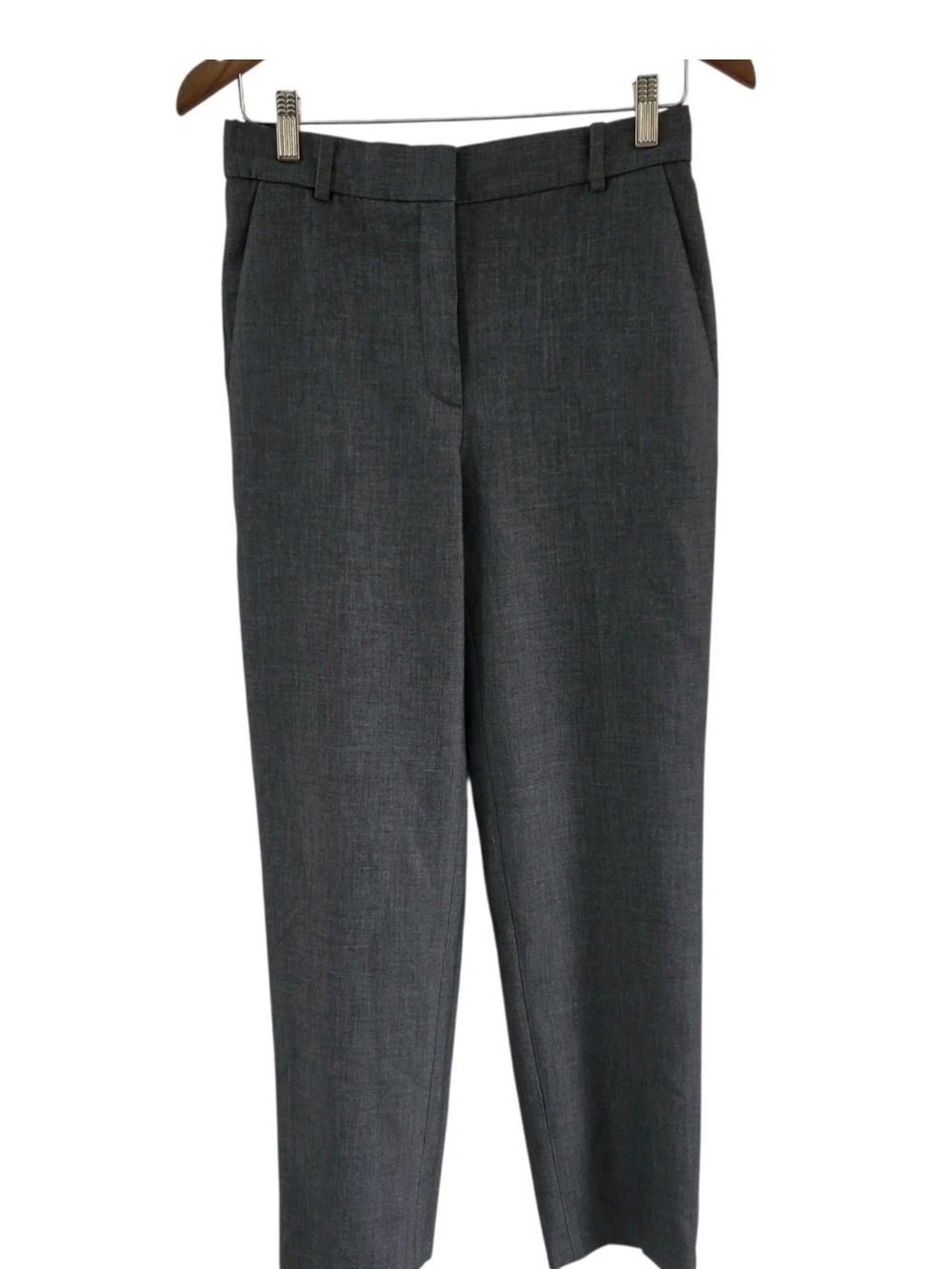 ARITZIA BABATON Command Pant Trouser Grey Office Straight Leg Size 6 Womens